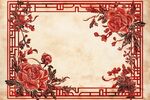 中式古典花卉边框背景图