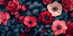 深红花朵与绿叶梦幻组合