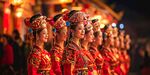 苗族女子盛装列队