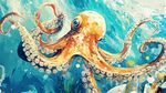 海底畅游的斑斓章鱼