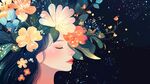 梦幻花饰少女的静谧之美