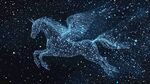 梦幻粒子独角兽星空飞舞