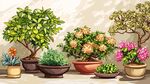 室内多彩盆栽植物组合
