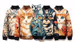 个性猫咪图案时尚卫衣