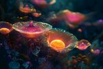 梦幻深海发光水母景观