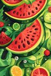 夏日缤纷水果插画图案