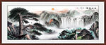 迎客松黄山迎客松山水画 