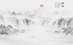 禅意水墨山水画壁纸
