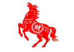 红色剪纸马