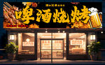 烧烤店招牌  门头