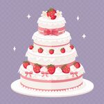 草莓装饰多层美味蛋糕