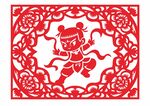 喜庆矢量哪吒剪纸