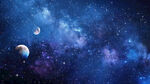 蓝色宇宙星空背景墙