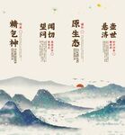 中国风意境山水中医养身文化挂画