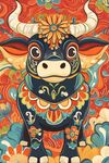 牛年吉祥 传统国风插画牛