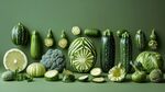 绿色系多样蔬菜创意组合