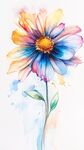 多彩水彩花卉艺术画作