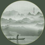 圆形山水画