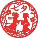 七夕剪纸 牛郎织女浪漫相会