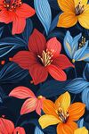 多彩花卉图案背景设计