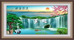 流水生财瀑布背景图