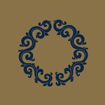 中式蓝色花纹圆形装饰图案