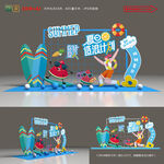 夏天夏季夏日美陈堆头造型布置