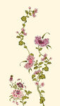 手绘粉色花卉枝条图案