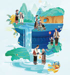 广西壮族插画 民族插画