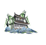 中式古风楼阁山水景致