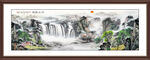 紫气东来山水画 旭日东升风水画
