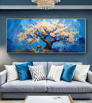 原创客厅高档装饰油画手绘发财树