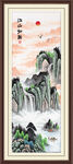 竖幅国画山水国画