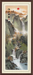 竖幅风景画山水画
