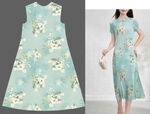 浅绿色印花无袖女童连衣裙