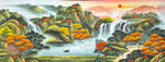 聚宝盆山水画