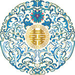 中式传统团花纹饰图案