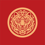 圆形金虎纹图案