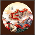 圆形山水画