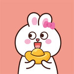 可爱小兔捧金元宝