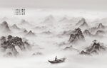 高级新灰色山水画