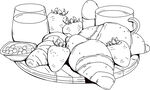 手绘早餐美食插画 矢量图