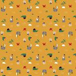 黄色背景动物图案花纹