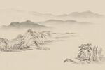 中式山水屏风画