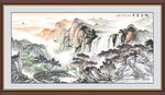 旭日东升山水画