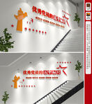 党员的五个标准楼梯文化墙