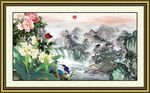 中式山水花卉装饰画
