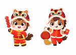 马年福娃贺岁五福临门迎新春