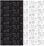 手绘厨房餐具纹理背景图