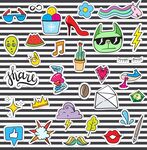 潮流元素涂鸦背景图案